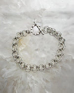 Avalon Luxury Silver Bracelet in Intricate Celtic Helm Chainmaille Design - Carabella By Cheryl