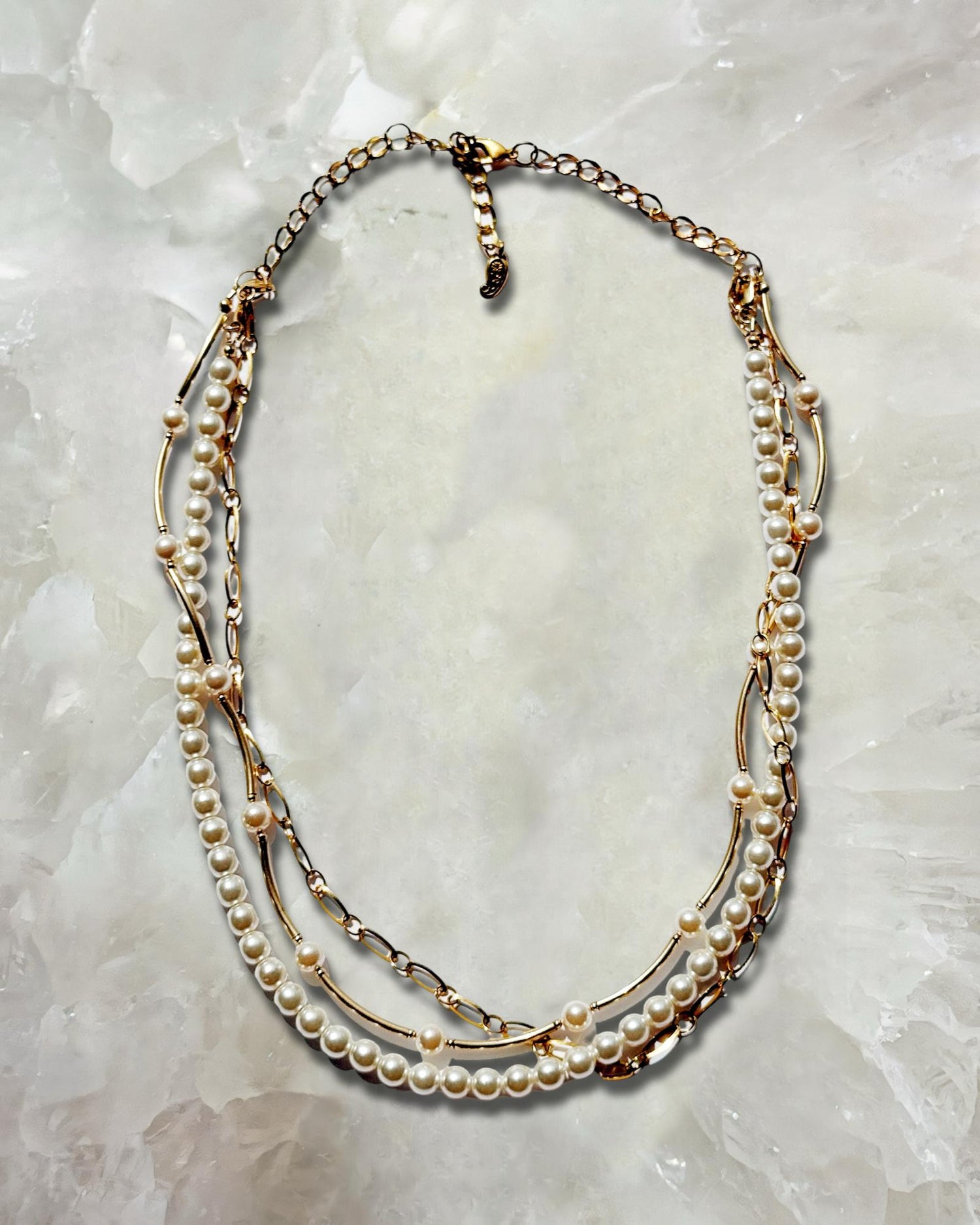 Cassia Pearl Necklace – Versatile Design with Austrian Crystal Pearls-Neckace-Carabella By Cheryl