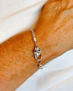 Gemma Fine Silver Bracelet with Apple Blossom Clasp - Carabella By Cheryl