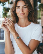 Ava Bracelet – Handwoven Fine Silver with Agate Druzy Focal - Carabella By Cheryl