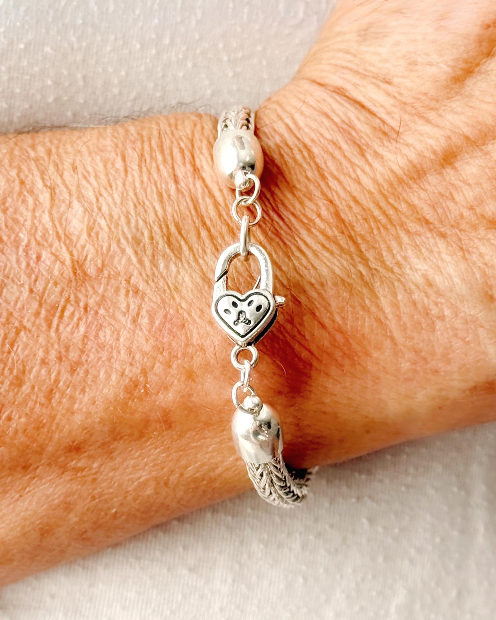 Ava Bracelet – Handwoven Fine Silver with Agate Druzy Focal - Carabella By Cheryl