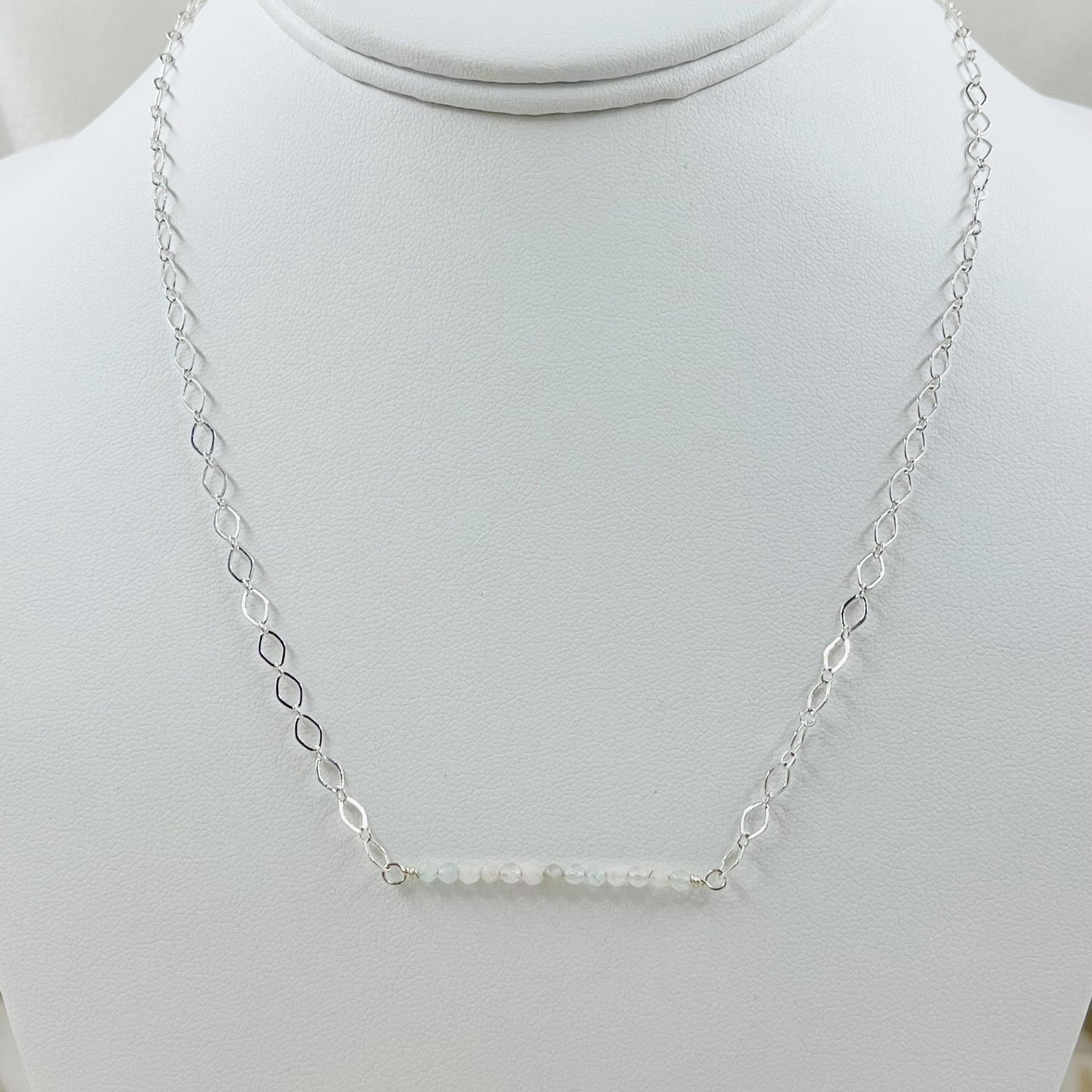Morganite Gemstone Bar Necklace – Timeless Luxury and Sophistication-Neckace-Carabella By Cheryl