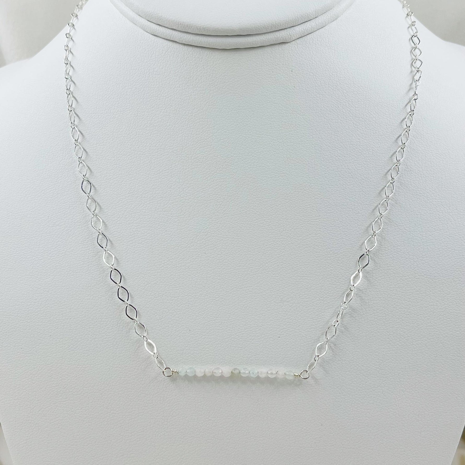 Morganite Gemstone Bar Necklace – Timeless Luxury and Sophistication-Neckace-Carabella By Cheryl