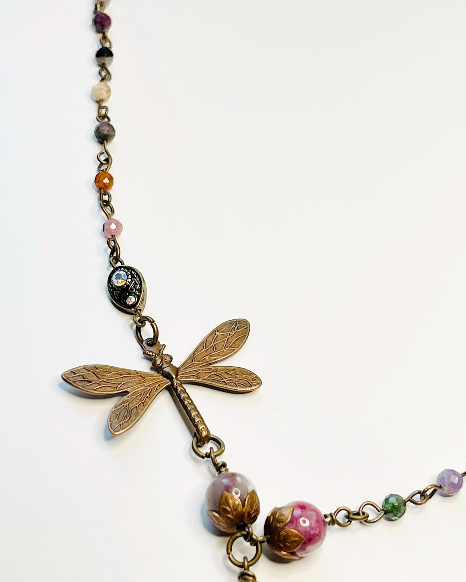 Tulipe Watermelon Tourmaline Necklace – Handcrafted Garden-Inspired Jewelry - Carabella By Cheryl