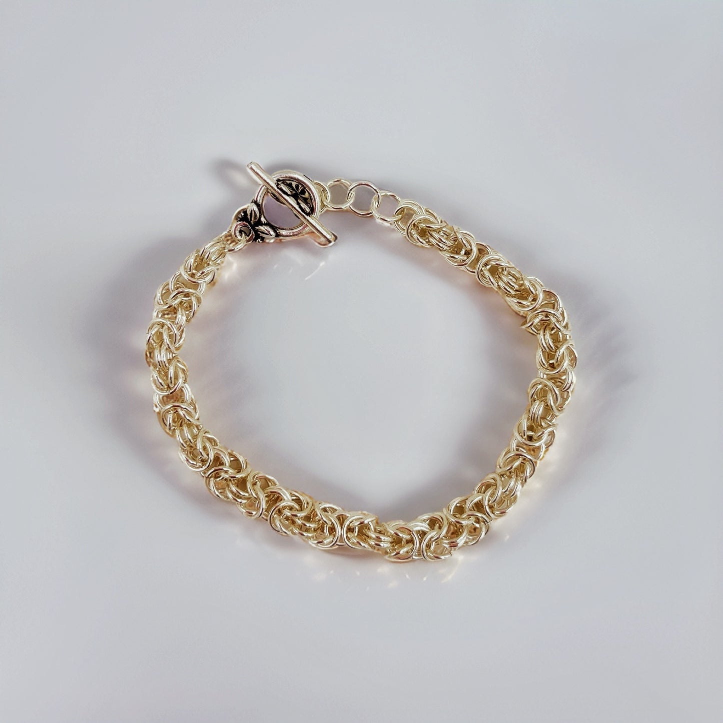 Sterling Silver Bracelet-Byzantine Weave-Chain Maille Bracelet-Carabella By Cheryl