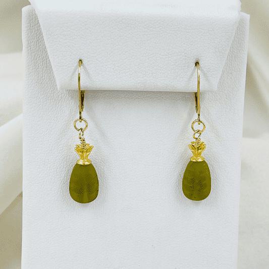 Layla Luxury Gemstone Earrings with Carved Jade & 14k Gold-Earrings-Carabella By Cheryl