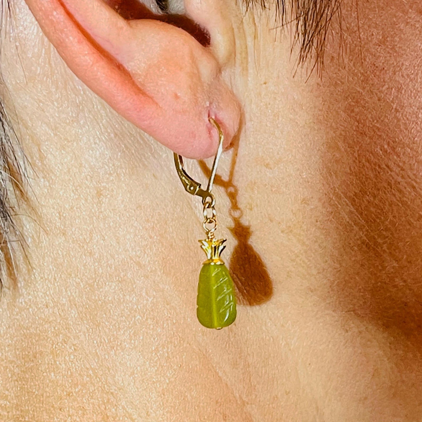 Layla Luxury Gemstone Earrings with Carved Jade & 14k Gold-Earrings-Carabella By Cheryl